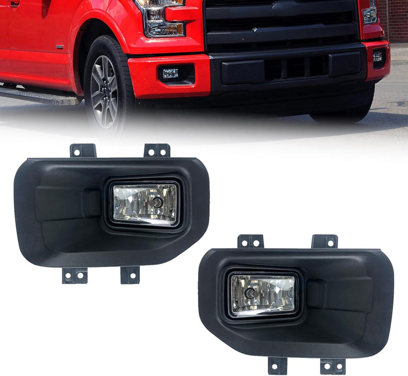 OKSIWA Fog Lights Assemblies Compatible With 2015 2016 2017 Ford F150 Front Bumper Fog Lights Clear Lens-1