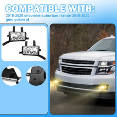 DOT Approved Halogen Fog Lights for 2015-2020 Chevy Suburban Tahoe & GMC Yukon/Yukon XL Plug & Play-6