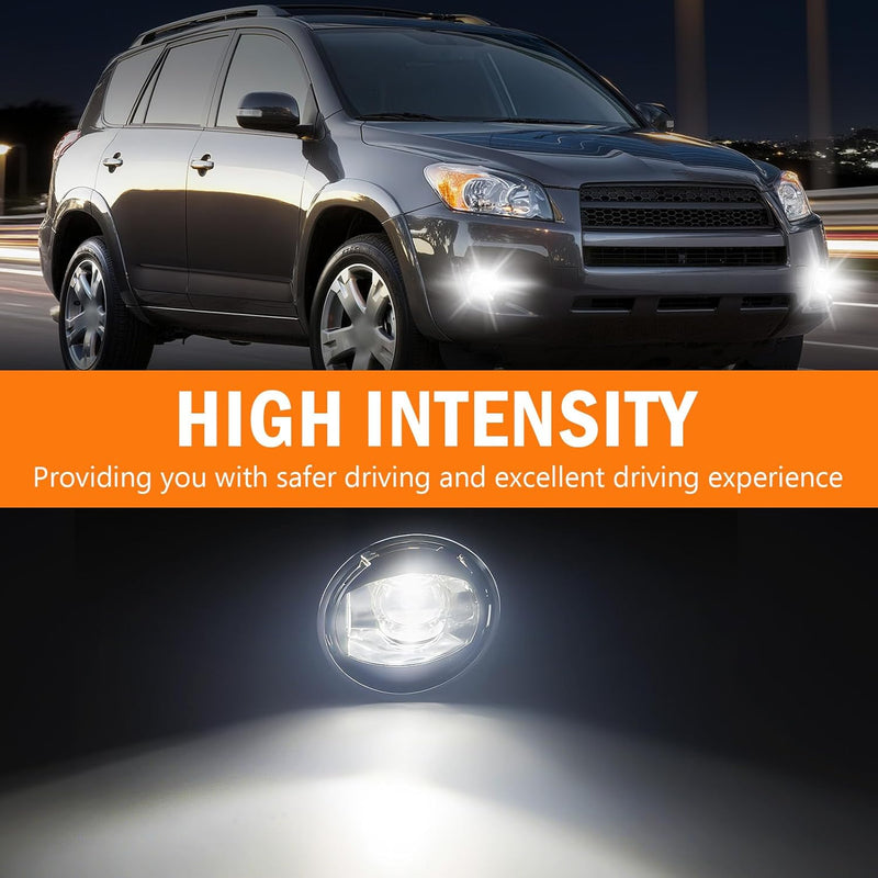 OKSIWA LED Fog Lights for 2009 2010 2011 2012 Toyota Rav4,1 Pair Front Driving Fog Lamps Kits with Wiring Harness Switch,Clear Lens-6