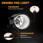 OKSIWA Halogen Fog Lights- for 2012-2014 Toyota Camry(Not for SE models),Fog Lamps Assembly Replacement,Include Switch, Wiring Harness,Plug and Play,Black Bezels