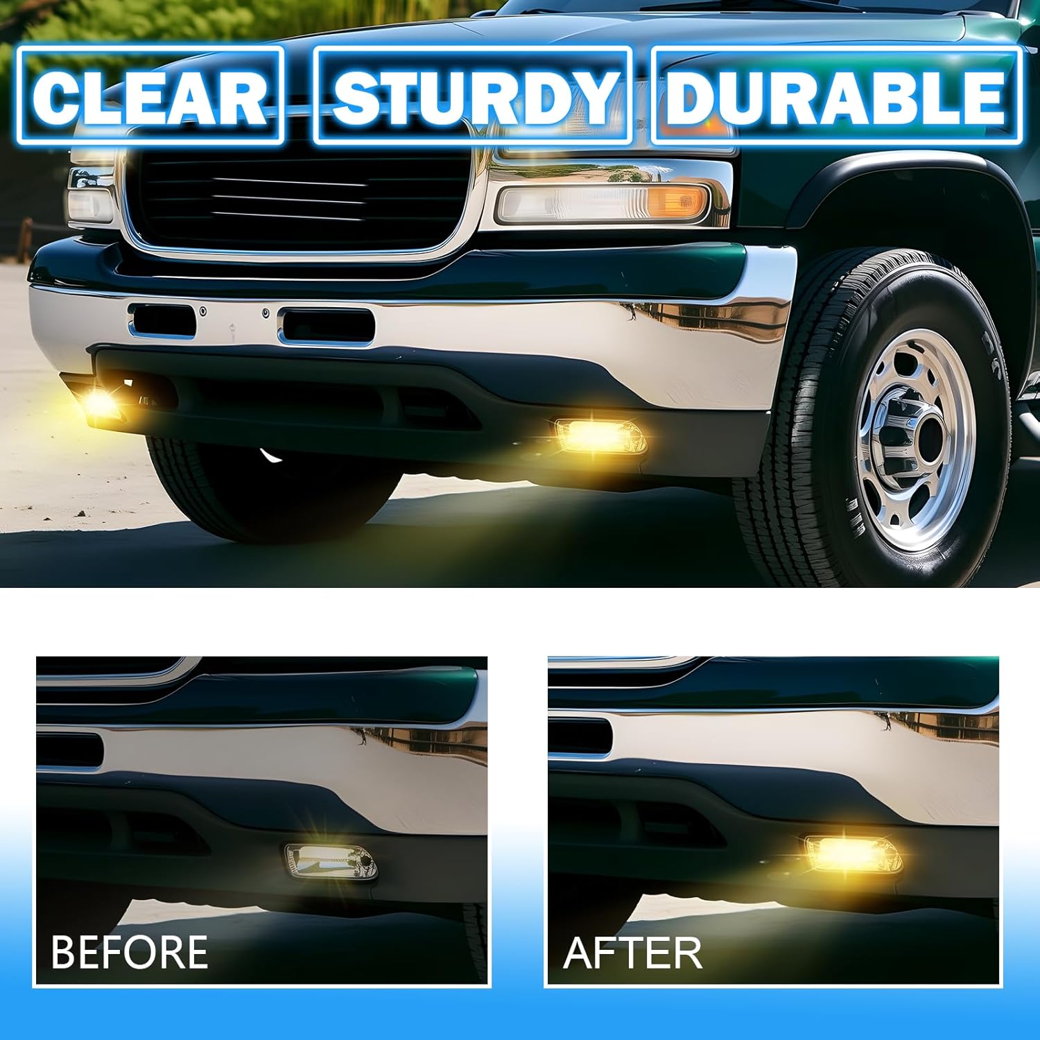 DOT Approved Halogen Fog Lights with Yellow Lens for 1999-2002 GMC Sierra & 2000-2006 GMC Yukon Plug & Play-6