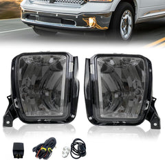 OKSIWA Fog Light fit for 2013 2014 2015 2016 2017 2018 Dodge Ram 1500 Pickup 2019 2020 2021 RAM 1500 Classic(Not Fit for Rebel Model) With 9006 12V 35W Halogen Bulbs- Smoked Lens-1