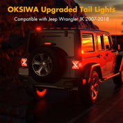 OKSIWA LED Tail Lights Fit For 2007-2018 Jeep Wrangler JK JKU Sport/Sahara/Rubicon, with Starting Dynamic Animation,Unique Shaped Design