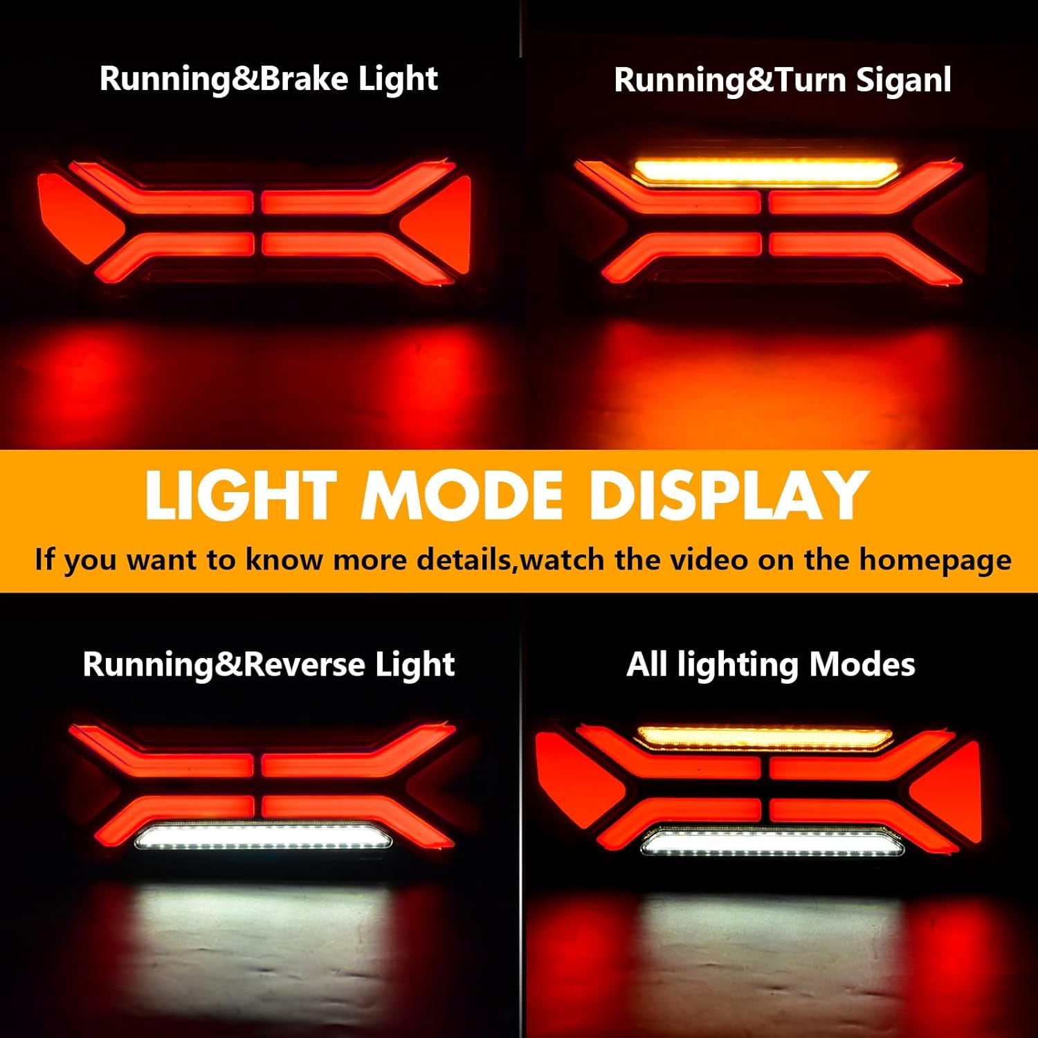 OKSIWA Sequential Full LED Tail Lights for Suzuki Jimny 2019-2024, with Start Up Sequence,Dynamic Turn Signal,Unique Appearance Design, Reverse Brake Tail Lamp Rear Lights Assembly (Dumbbel)-3