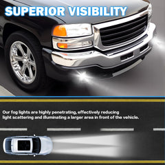 OKSIWA LED Fog Lights Assembly Compatible With GM Sierra 2003 2004 2005 2006 Front Bumper Driving Fog Lamp Kits Fog Light Driver & Passenger Side-4