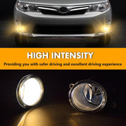 OKSIWA Halogen Fog Lights for 2012 2013 2014 Toyota Camry(not for SE models),Front Bumper Driving Light kit,Fog Lamps Assembly Replacement with Switch, Wiring Harness,Plug and Play,Chorme Bezels