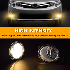 OKSIWA Halogen Fog Lights for 2012 2013 2014 Toyota Camry(not for SE models),Front Bumper Driving Light kit,Fog Lamps Assembly Replacement with Switch, Wiring Harness,Plug and Play,Chorme Bezels-3