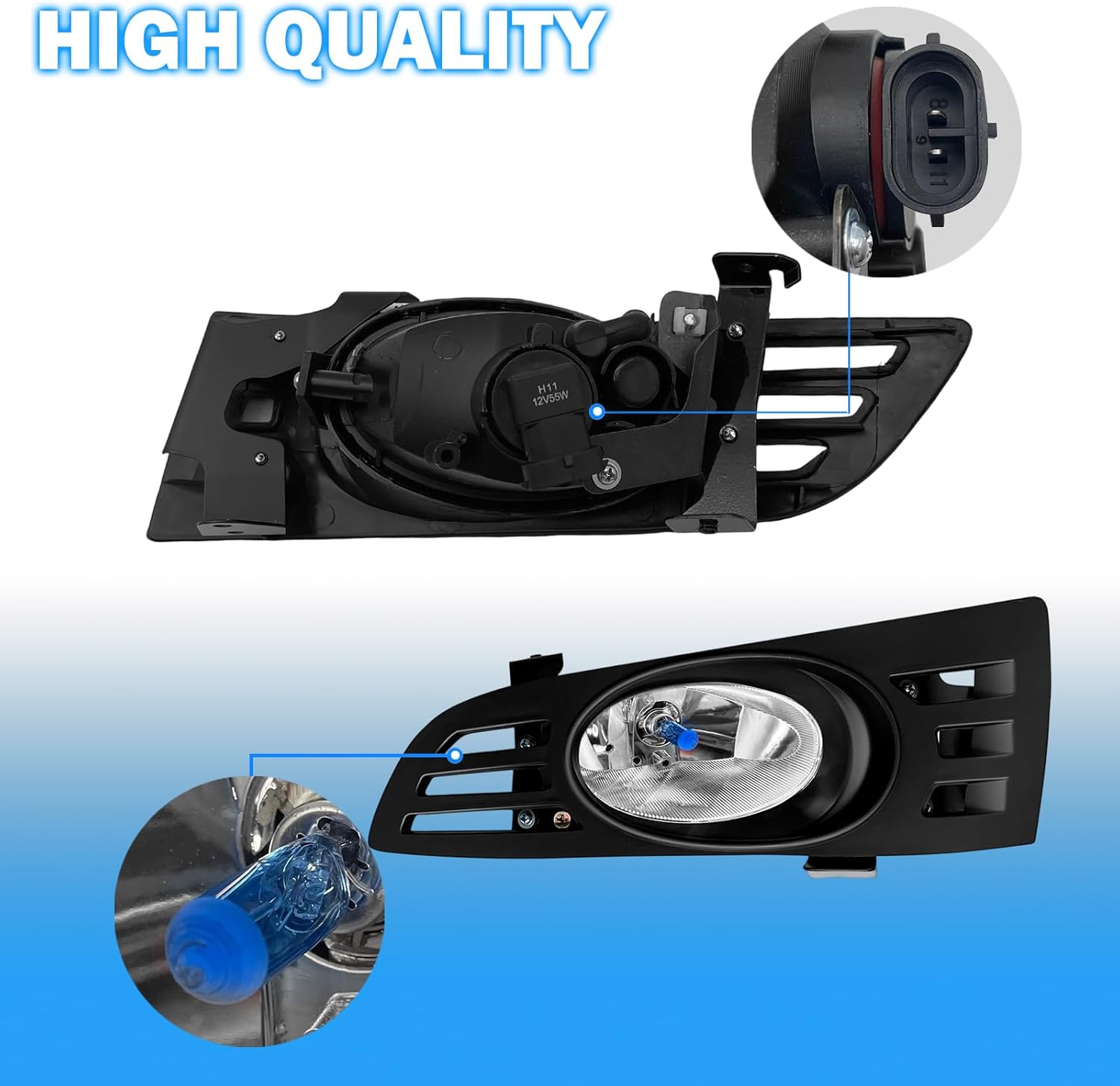 OKSIWA Fog Lights Compatible with 2003 2004 2005 Honda Accord 2 Door Coupe, A Pair Of Driving Fog Lights With Wiring Harness(Clear Lens)-5