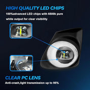 OKSIWA LED Fog Lights Assembly Compatible with Toyota Corolla 2011 2012 2013, Bumper Driving Fog lamp, DOT Certified - 1 Pair