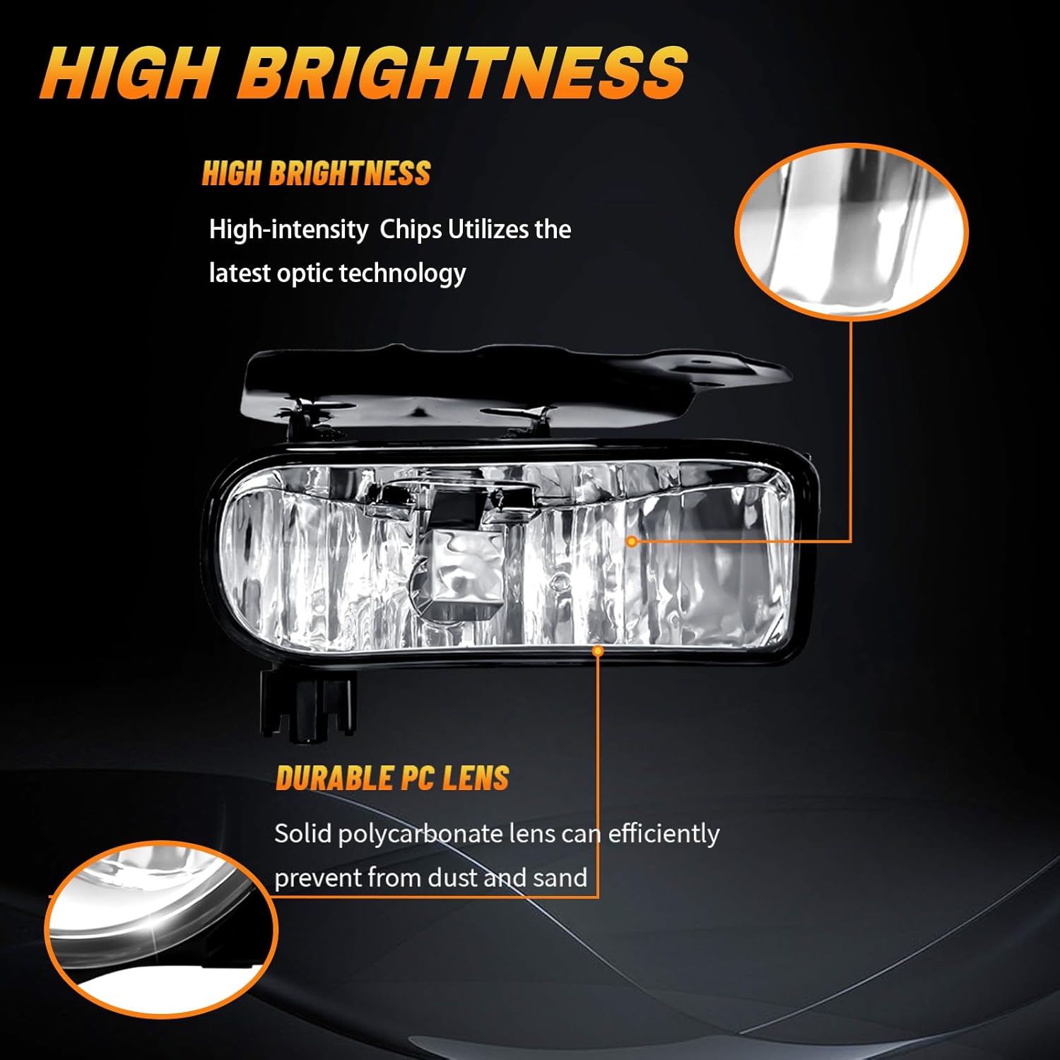OKSIWA Halogen Fog Lights for 2002-2006 Cadillac Escalade/EXT, 2003-2006 Escalade ESV, Led Fog Lamps front Bumper Driving Light,Plug and Play-5