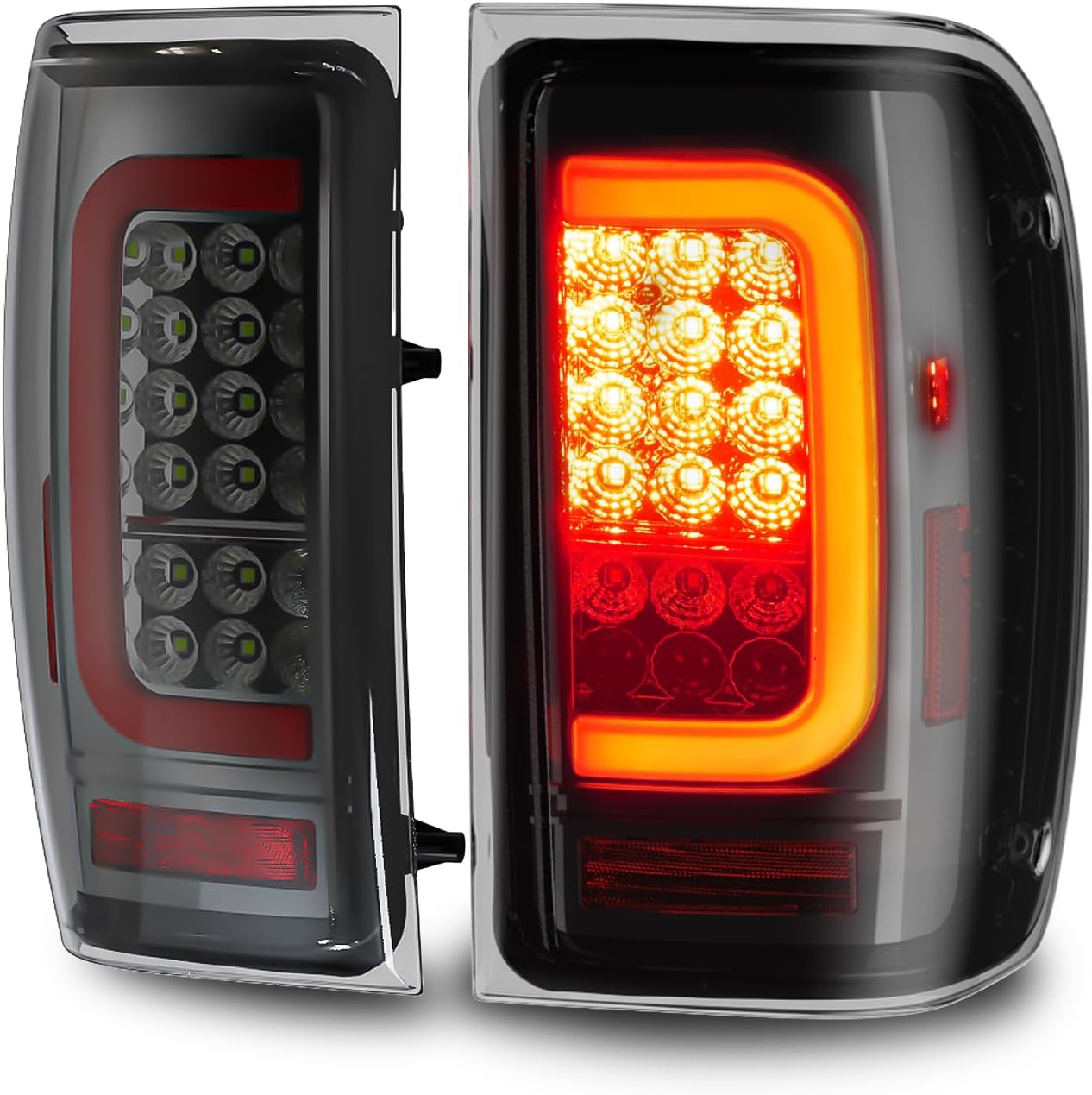 OKSIWA Full Led Tail Lights Compatible with Ford Ranger 2001-2011 Turn Signal, Brake Light, Reverse Light Rear Light Assembly Smoked