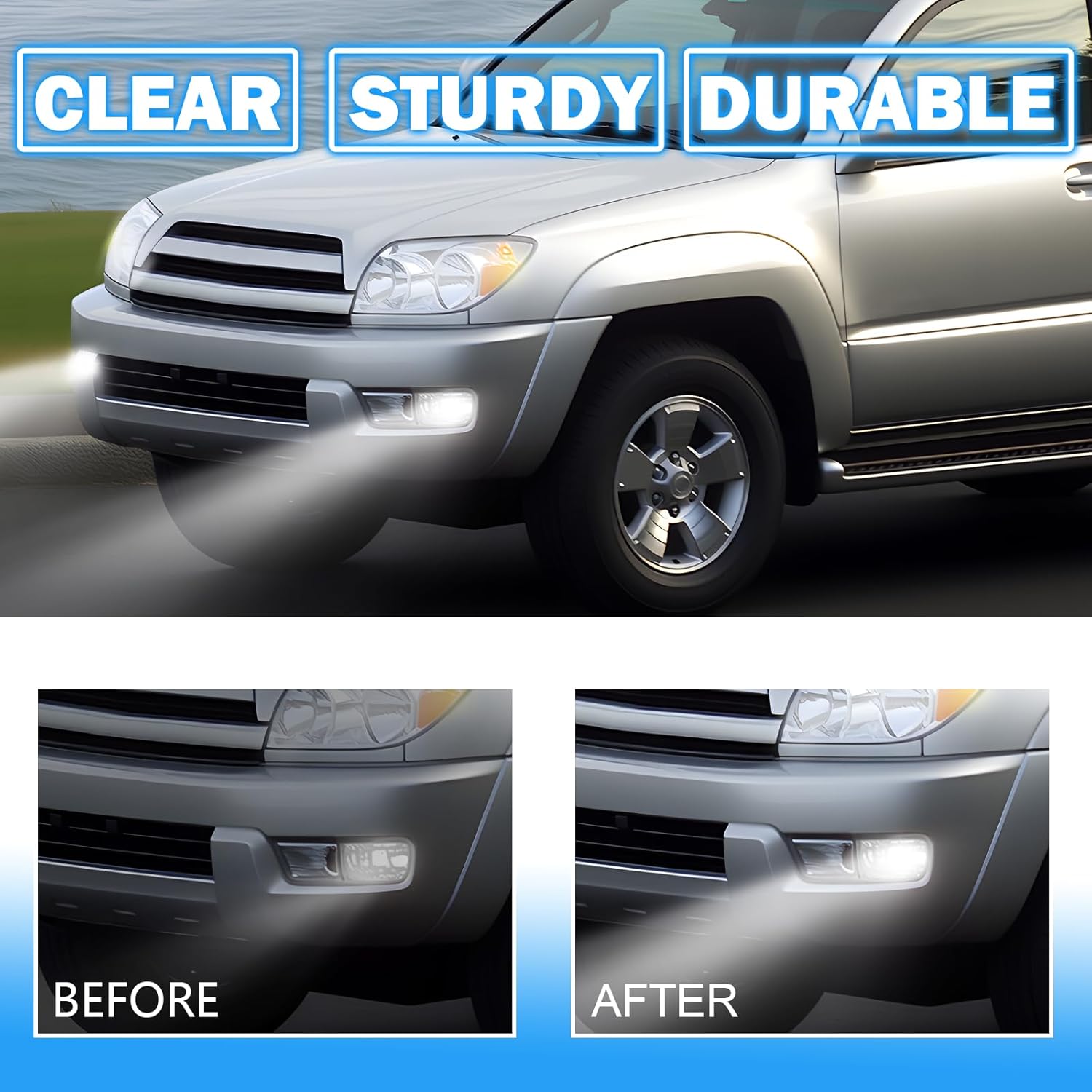 DOT approved LED Fog Lights with DRL & Turn Signal for 2003-2005 Toyota 4Runner Clear Lens Plug & Play-8