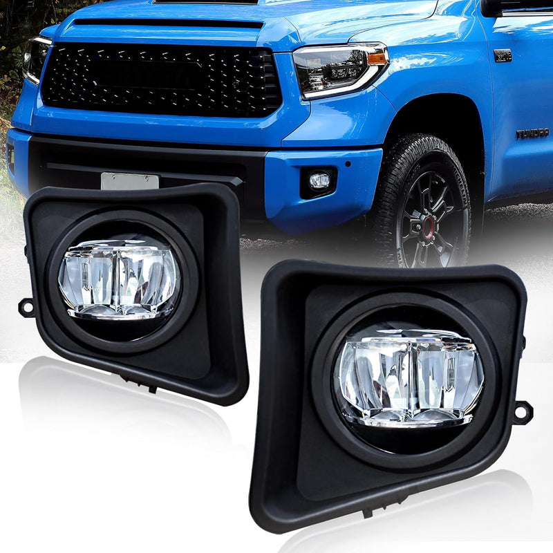 OKSIWA Led Fog Lights Compatible with 2014 2015 2016 2017 2018 2019 2020 2021 Toyota Tundra, 14-21 Tundra Front Driving Fog Lamps Kit, DOT Certified, Clear Lens - 1 Pair-1