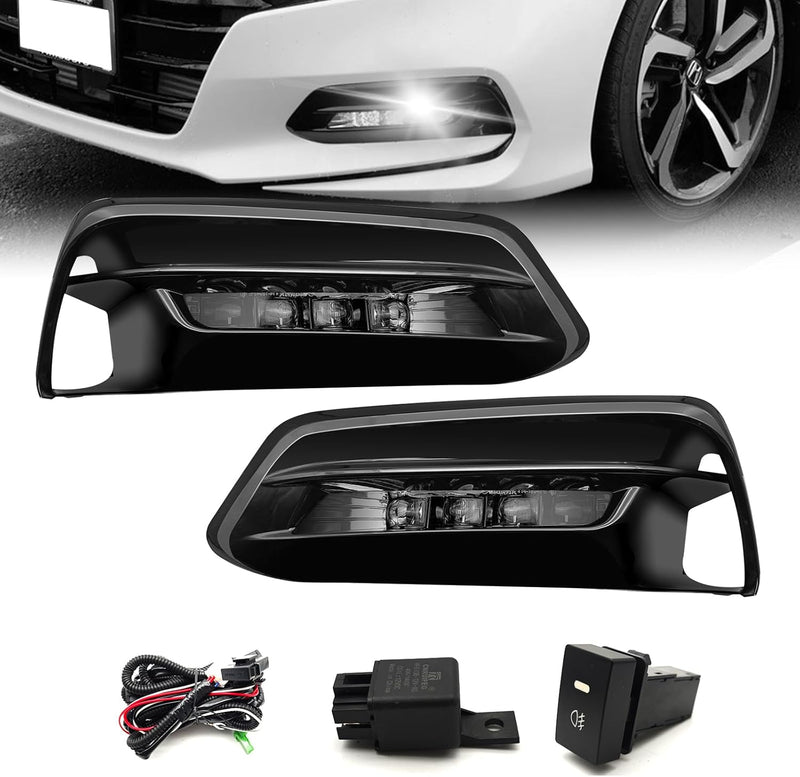 OKSIWA LED Fog Lights Compatible with 2018-2020 Honda Accord with DRL Turn Signals Fog Lamps Assemblies w/Switch and Wiring Harness-1
