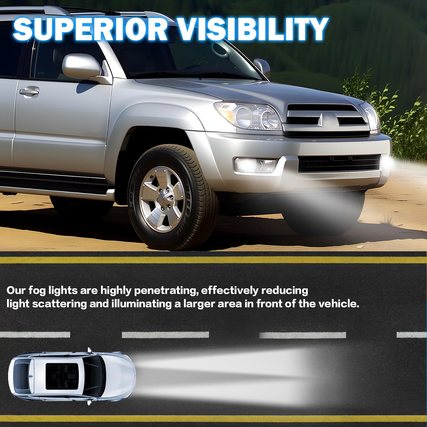 DOT approved LED Fog Lights with DRL & Turn Signal for 2003-2005 Toyota 4Runner Clear Lens Plug & Play-7