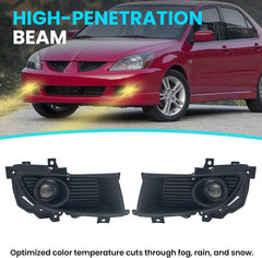 OKSIWA Fog Lights Compatible with 2004 2005 2006 Mitsubishi Lancer Front Bumper Driving Fog Lamps - Clear Lens-2