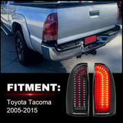 OKSIWA Dynamic Smoked LED Tail Lights for 2005-2015 Toyota Tacoma - Bright Brake, Turn Signal, Reverse Lights with Sequential Animation | IP67 Waterproof