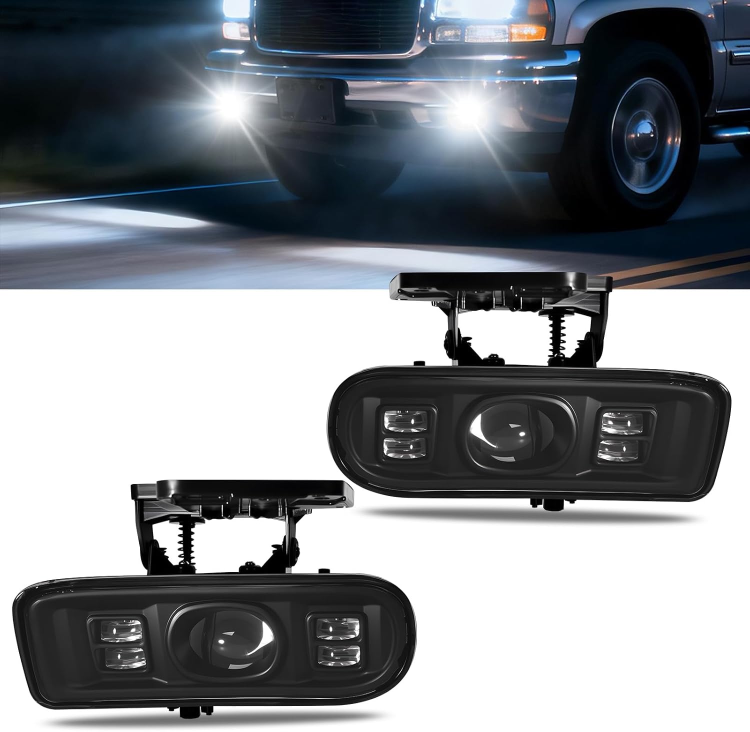 DOT Approved LED Fog Lights for 1999-2002 GMC Sierra & 2000-2006 GMC Yukon Plug & Play