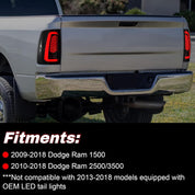 OKSIWA Tail Light Assembly Fit for 2009-2018 Dodge Ram 1500 2500 3500,Starting Animated Rear Light Assembly, Dynamic Turn Signal,Brake Light,Reverse Light Smoked