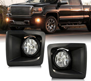 OKSIWA Halogen Fog Lights-For 2014 2015 GMC Sierra 1500, Fog Lamp with Bezels,Fog Light Assembly Replacement, Waterproof, Exclude wiring harness