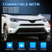OKSIWA LED Fog Lights for 2016 2017 2018 Toyota RAV4,1 Pair Front Driving Fog Lamps Kits with Wiring Harness Switch,Clear Lens