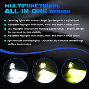 OKSIWA Laser Fog Lights with DRL Fit for Toyota 07-13 Camry,09-13 Corolla,10-11 Prius,06-12 RAV4,08-10 Highlander,12-16 Tacoma Upgrade and Modified 1 Pair Fog Lights Assembly, Front Bumper Driving Fog Lamps