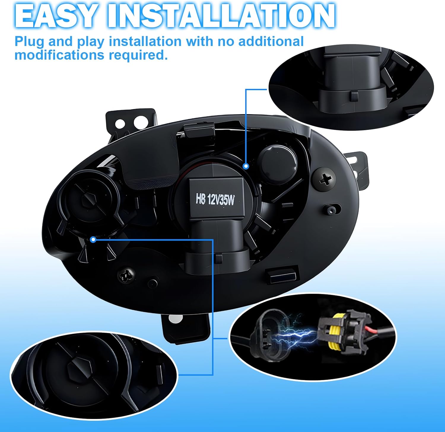 OKSIWA Fog Lights Assembly Compatible With 2015 2016 2017 2018 2019 2020 2021 2022 2023 HR-V/VEZE Front Bumper Driving Fog Lamp Light Kits-3
