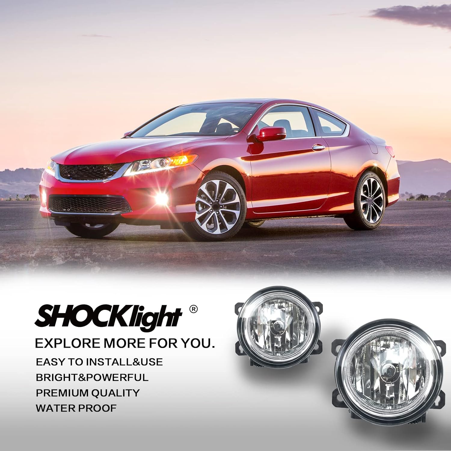 OKSIWA Fog Light Compatible With 2016 2017 2018 2019 2020 2021 Honda Civic Accord Pilot CR-Z Front Bumper Driving Fog Lamps