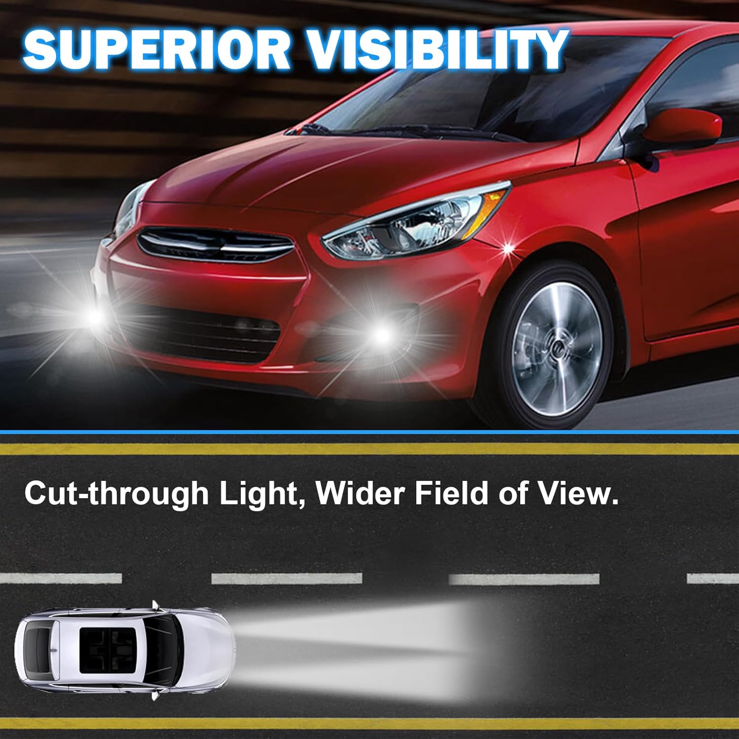 OKSIWA Fit For 2012-2017 Hyundai Accent Fog Lights with DRL and turn signal Full Kit with Switch and Harness (LED Version)