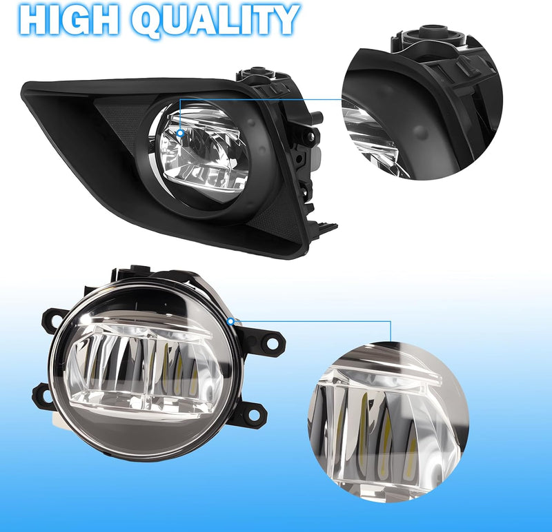 OKSIWA LED Fog Lights Compatible with 2008-2010 Toyota Corolla Bumper Driving Fog Lamps Assemblies with Switch and Wiring Harness-3