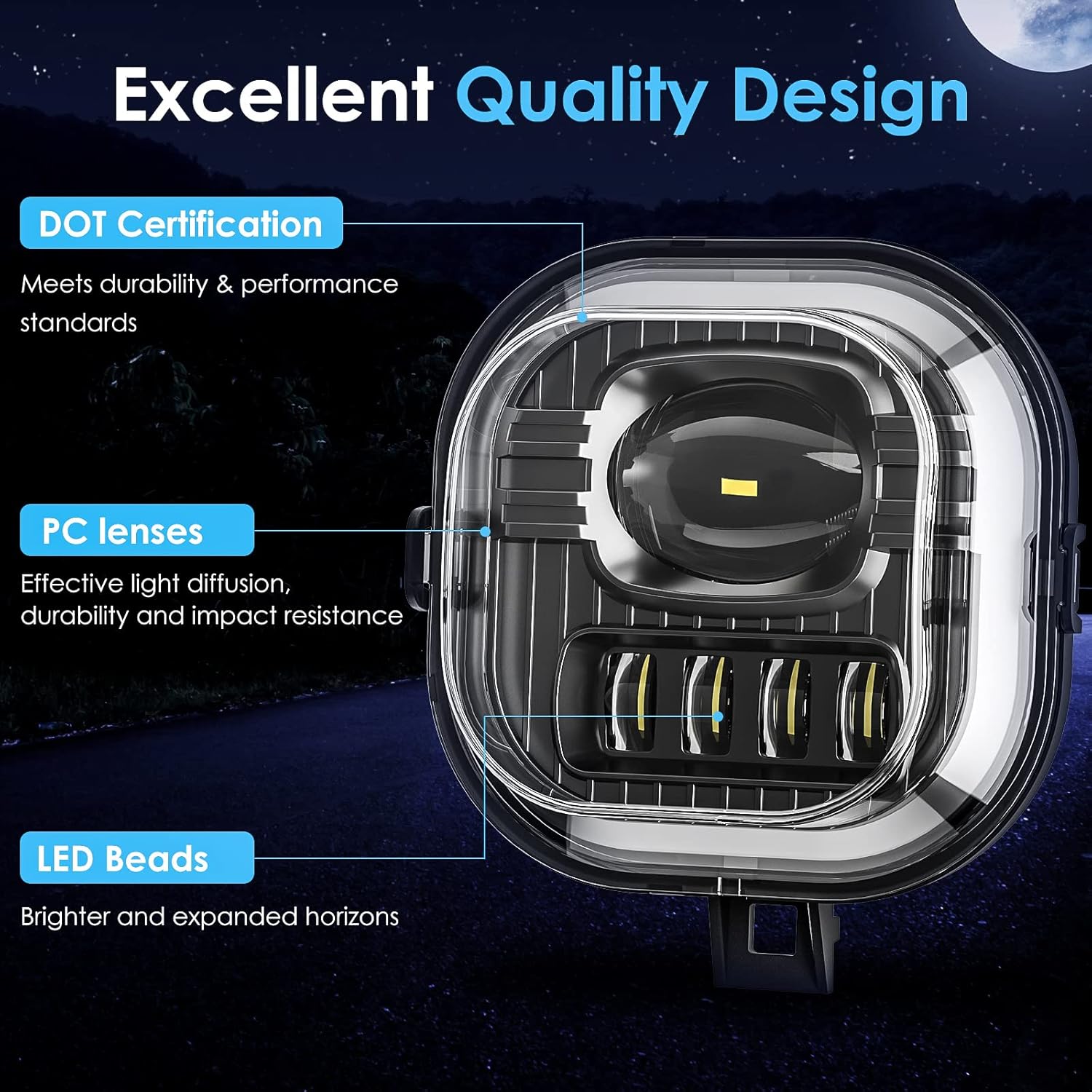 DOT Approved LED Fog Lights with Clear Lens for 2008-2010 Ford F250 F350 F450 Super Duty Plug & Play-4