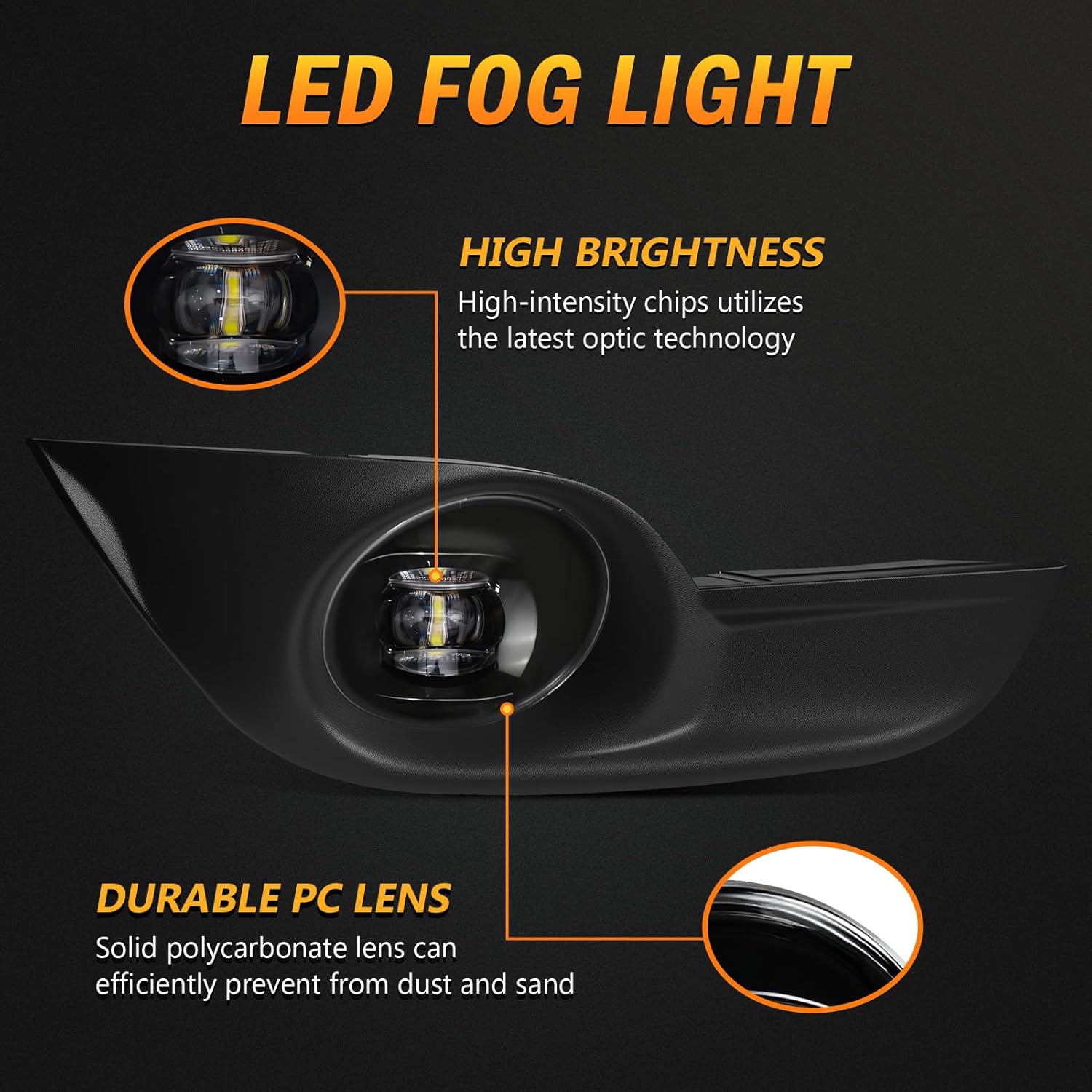 OKSIWA LED Fog Lights,Compatible with Nissan Altima Sedan 2013 2014 2015,Front Bumer Driving Light Fog Lamp Assembly Kit with Wiring Harness, Switch,Plug and Play