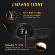 OKSIWA LED Fog Lights,Compatible with Nissan Altima Sedan 2013 2014 2015,Front Bumer Driving Light Fog Lamp Assembly Kit with Wiring Harness, Switch,Plug and Play