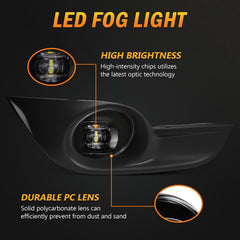 OKSIWA LED Fog Lights,Compatible with Nissan Altima Sedan 2013 2014 2015,Front Bumer Driving Light Fog Lamp Assembly Kit with Wiring Harness, Switch,Plug and Play-5