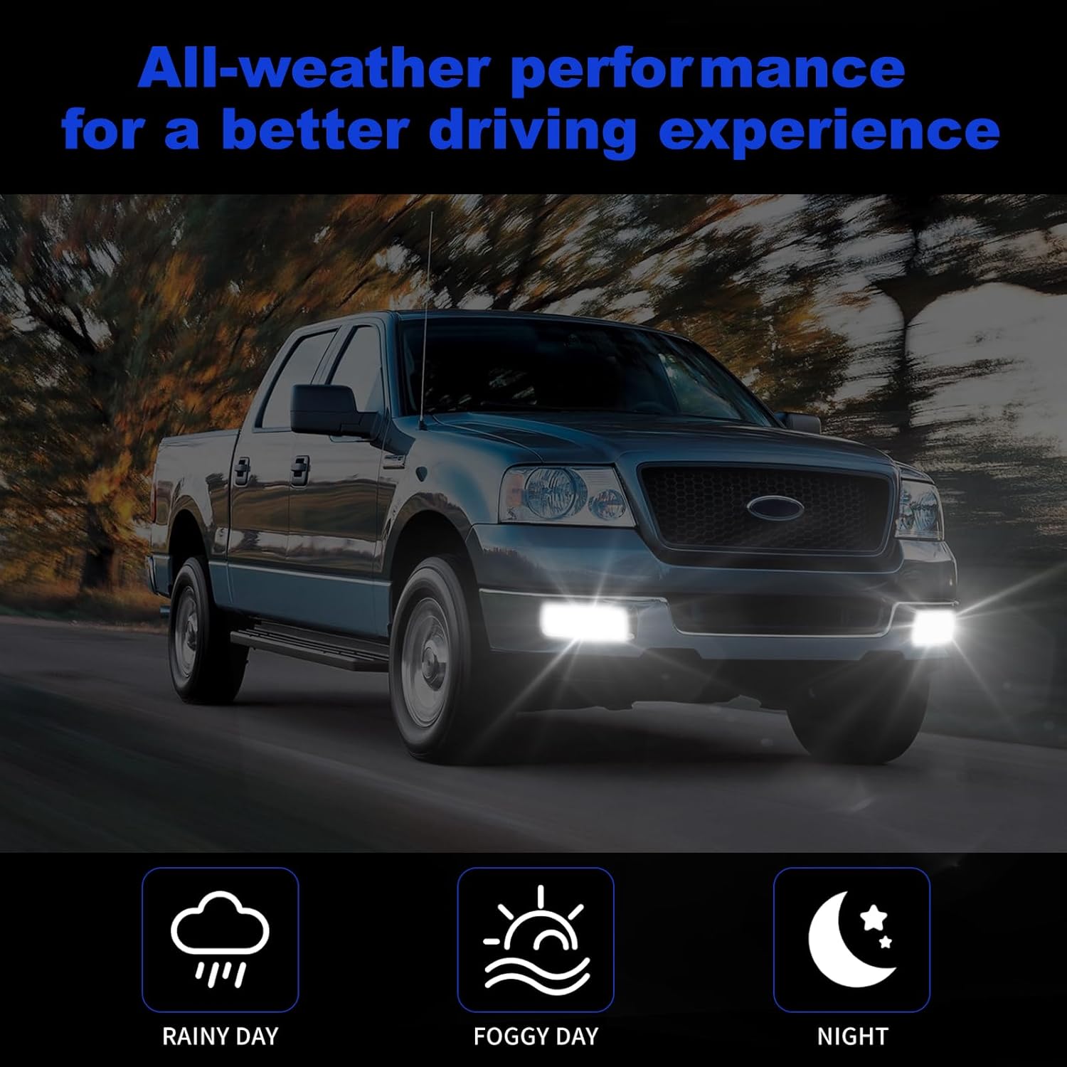OKSIWA Sequential LED Fog Lights with DRL & Turn signal lights Compatible with Ford F150 2004 2005 2006/Fit Lincoln Mark LT 2006 Fog Lamp Assembly