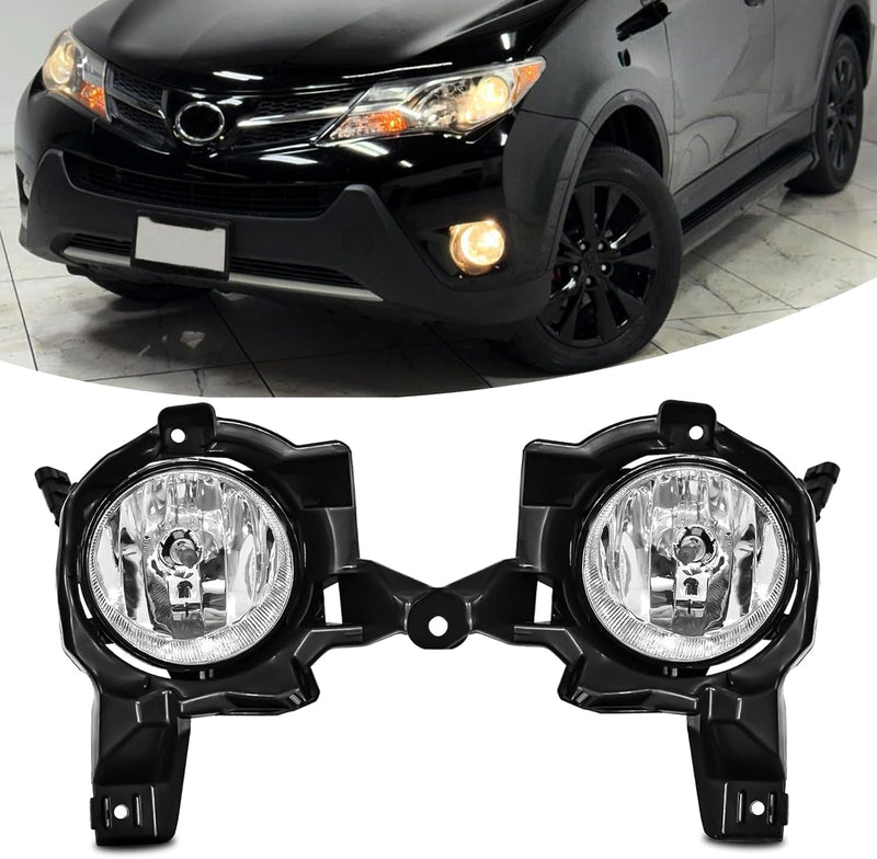 OKSIWA Halogen Fog Lights For 2013 2014 2015 Toyota RAV4, Front Bumper Fog Lamps Replacement with Wiring Harness,Easy to Install-1