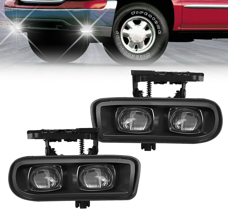 DOT Approved LED Fog Lights for 1999-2002 GMC Sierra & 2000-2006 GMC Yukon Plug & Play-1