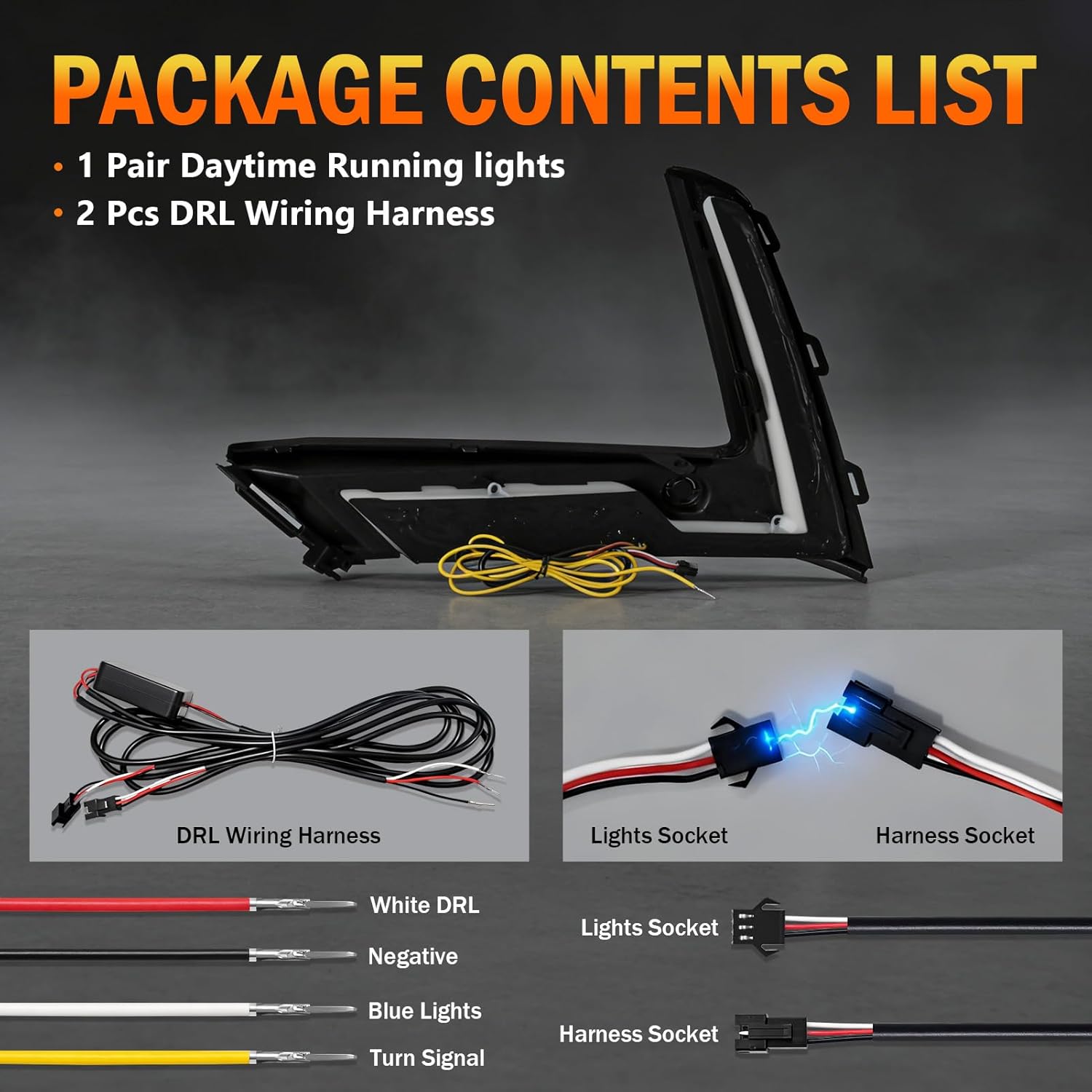 3-Color LED DRL with Startup Animation & Wiring Harness for 2023-2025 Honda CR-V White/Amber/Blue Plug & Play-4