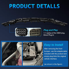 OKSIWA Sequential LED Middle Grille Light For 2025-2026 Toyota Camry SE/XSE, with Starting Animation, Dynamic Turn Signal,White Daytime Running Lights, Front Driving Hood Light-4