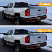 OKSIWA LED Tail Lights With Animated Starting Sequence For 2014-2018 Chevy Silverado 1500 2500hd 3500hd,2016-2018 Gmc Sierra 3500hd(Dual Rear Wheel Only), Sleek And Aggressive Appearance, Smoked Lens