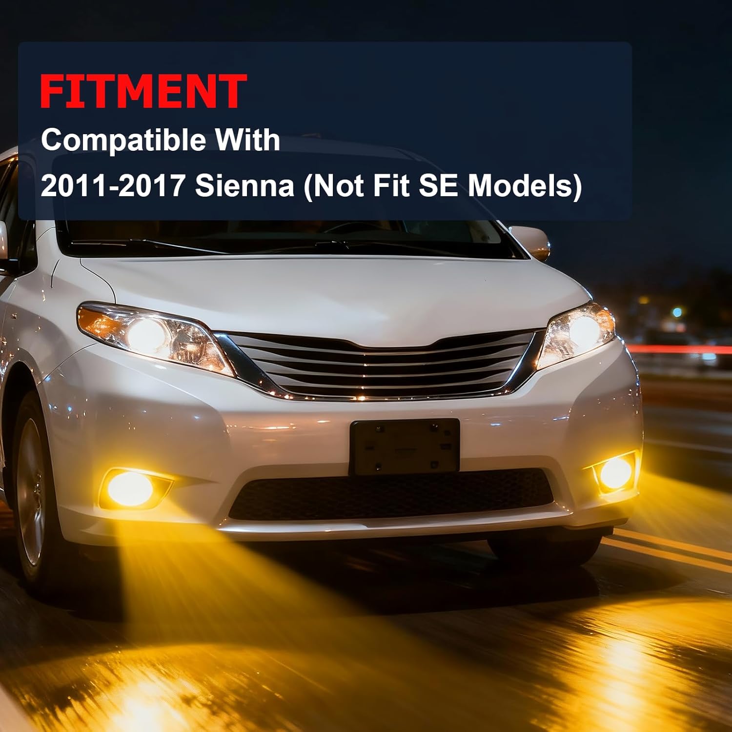 OKSIWA LED Fog Lights Compatible With 2012-2016 Sienna Se Front Bumper Driving Fog Lamps for Passenger and Driver Side (Clear Lens)-5