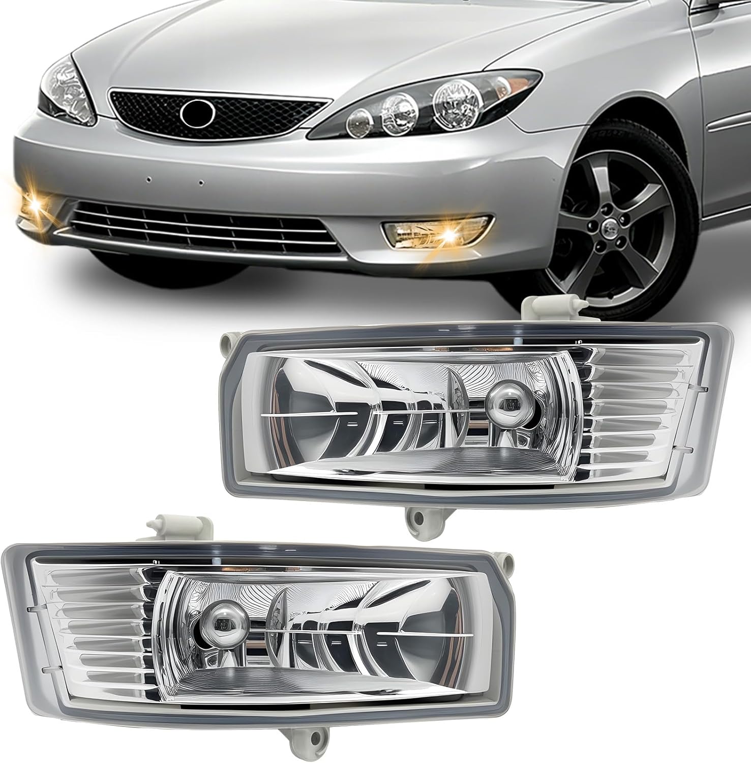 OKSIWA Fog Lights Compatible with 2005-2006 Toyota Camry Bumper Driving Fog Lamps Assemblies with Switch and Wiring Harness