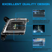 OKSIWA Clear Lens Led Fog Lights Compatible with 2019 2020 2021 2022 2023 Chevrolet Silverado 1500 2500HD 3500HD Upgrade and Modified 1 Pair Led Fog Lamp, Fog Light Assembly，Black
