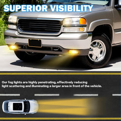 DOT Approved Halogen Fog Lights with Yellow Lens for 1999-2002 GMC Sierra & 2000-2006 GMC Yukon Plug & Play-2