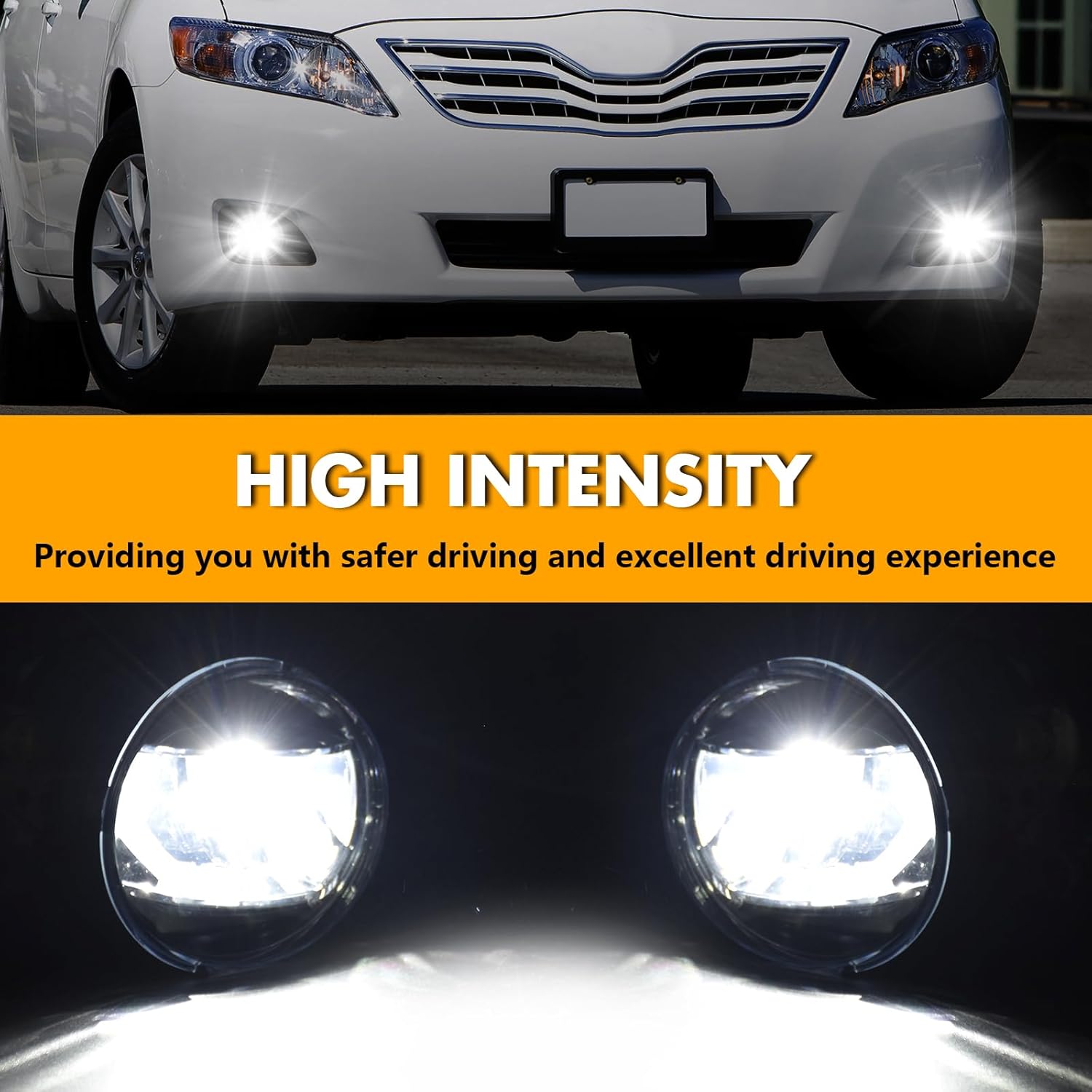 OKSIWA LED Fog Lights-for 2010 2011 Toyota Camry,Fog Lamps Assembly Replacement,Include Switch, Wiring Harness,Plug and Play