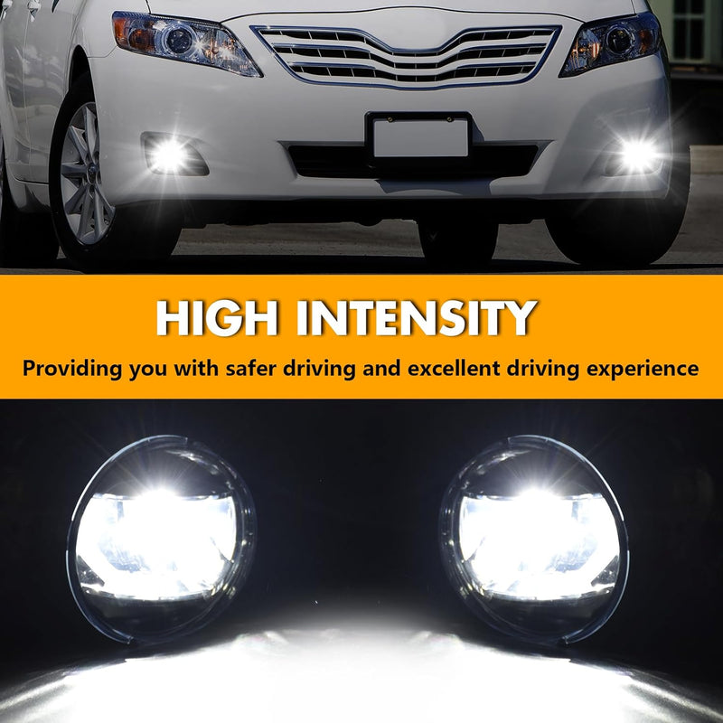 OKSIWA LED Fog Lights-for 2010 2011 Toyota Camry,Fog Lamps Assembly Replacement,Include Switch, Wiring Harness,Plug and Play-3