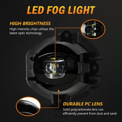 OKSIWA LED Fog Lights for 2006 2007 2008 Toyota RAV4,1 Pair Front Driving Fog Lamps Kits with Wiring Harness Switch,Clear Lens-6