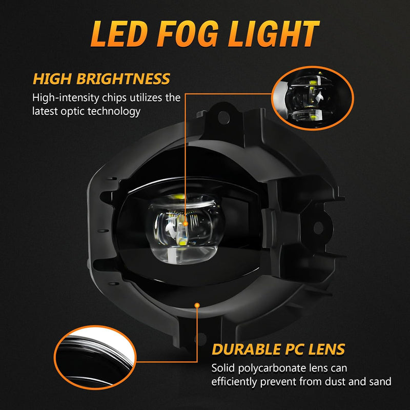 OKSIWA LED Fog Lights for 2006 2007 2008 Toyota RAV4,1 Pair Front Driving Fog Lamps Kits with Wiring Harness Switch,Clear Lens-6