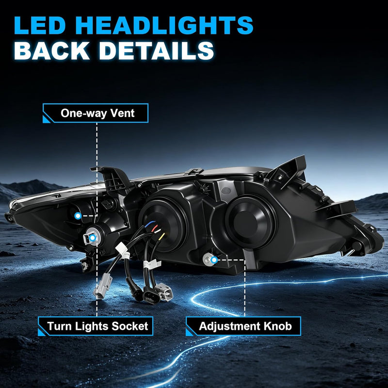 LED Projector Headlights with Startup Animation & Sequential Turn Signal for 2010-2011 Toyota Camry XV40 DRL High Low Beam Clear Lens Waterproof Plug & Play 1 Pair-5