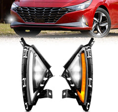 OKSIWA LED Fog Lights Compatible with 2022-2024 Hyundai Elantra with DRL Turn Signals Fog Lamps Assemblies w/Switch and Wiring Harness-1